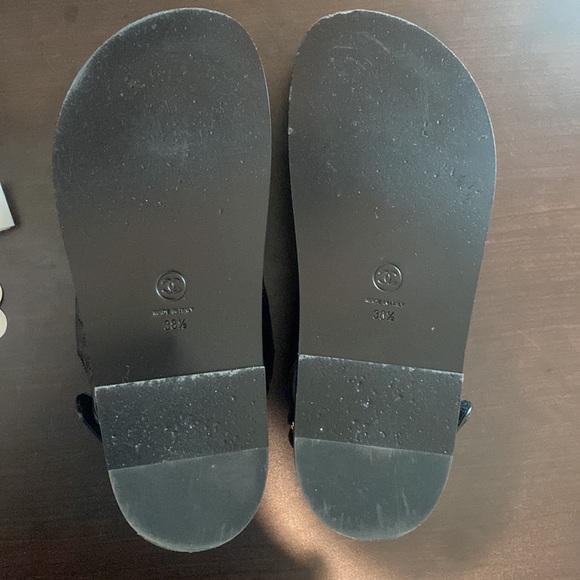 CHANEL Black Grained Calfskin Leather Chain CC Logo Dad Sandals - Picture 7 of 13